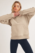 Load image into Gallery viewer, Aemi + Co Drea Half Zip Hoodie Top in Oat
