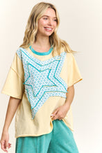 Load image into Gallery viewer, J.Her Mineral Washed Star Patched Top in Vanilla
