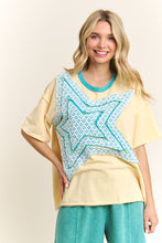 Load image into Gallery viewer, J.Her Mineral Washed Star Patched Top in Vanilla
