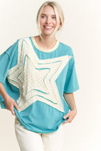 Load image into Gallery viewer, J.Her Mineral Washed Star Patched Top in Jade
