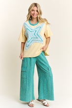 Load image into Gallery viewer, J.Her Mineral Washed Star Patched Top in Vanilla
