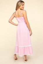 Load image into Gallery viewer, Haptics Solid Color Maxi Dress with Contrasting Ric Rac Trim in Lilac
