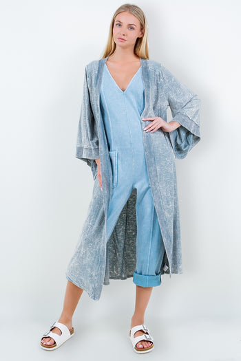 J.Her Mineral Washed Jumpsuit in Vintage Blue FINAL SALE