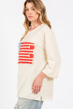 Load image into Gallery viewer, Sage+Fig American Flag Patch Top with Half Length Sleeves in Cream
