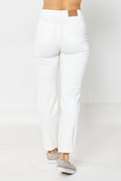 Judy Blue High Waisted Garment Dyed Joggers in White