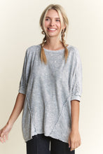 Load image into Gallery viewer, J.Her Mineral Washed OVERSIZED Top in Silver Grey
