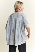 Load image into Gallery viewer, J.Her Mineral Washed OVERSIZED Top in Silver Grey
