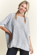 Load image into Gallery viewer, J.Her Mineral Washed OVERSIZED Top in Silver Grey
