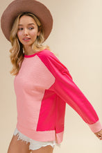 Load image into Gallery viewer, BiBi Textured Knit Mix n Match Top in Pink/Magenta
