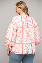 Load image into Gallery viewer, FATE Aztec Print Top in Cream Coral
