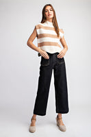 ee:some Striped Sleeveless Sweater in Coco