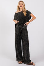 Load image into Gallery viewer, Sewn+Seen Solid Color Mineral Washed Loungewear Set in Black
