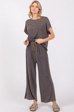 Load image into Gallery viewer, Sewn+Seen Solid Color Mineral Washed Loungewear Set in Grey
