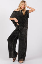 Load image into Gallery viewer, Sewn+Seen Solid Color Mineral Washed Loungewear Set in Black
