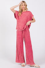 Load image into Gallery viewer, Sewn+Seen Solid Color Mineral Washed Loungewear Set in Fuchsia
