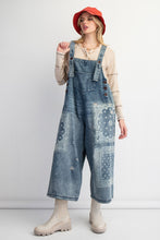 Load image into Gallery viewer, Easel Oversized Bandana Print Denim Overall Jumpsuit in Vintage Denim
