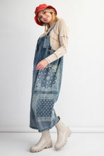 Load image into Gallery viewer, Easel Oversized Bandana Print Denim Overall Jumpsuit in Vintage Denim
