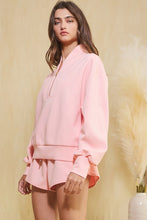 Load image into Gallery viewer, BucketList Half Zip-up Scuba Pullover Top in Pink Jacket Bucketlist   
