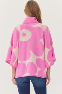 Jodifl Large Flower Print Pullover Sweater in Pink ON ORDER