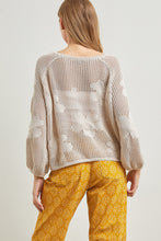 Load image into Gallery viewer, Polagram Open Knit Top with Flower Details in Natural
