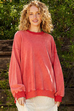 Load image into Gallery viewer, POL Vintage Washed Terry Knit top in Apple Red
