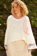 Load image into Gallery viewer, POL Textured Knit Sweater with Peace Sign patch in Ivory Multi
