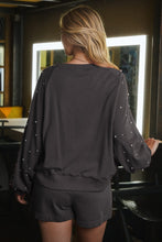 Load image into Gallery viewer, Oddi Acid Washed Sweatshirt with Peal Embellishments in Washed Black
