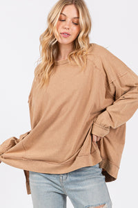 Sage+Fig OVERSIZED Mineral Washed Top in Moss