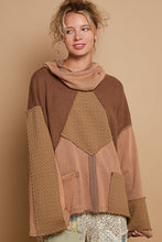 Load image into Gallery viewer, POL OVERSIZED Mixed Fabric Sweater Top in Cocoa
