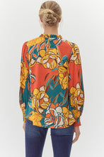 Load image into Gallery viewer, Jodifl Flower Print Bubble Sleeve Top in Rust
