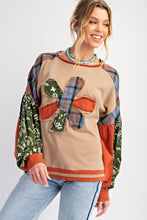 Load image into Gallery viewer, Easel Soft Washed Mix N Match Fabric Flower Patch Top in Mushroom
