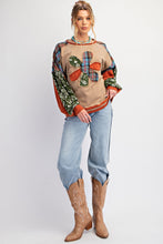 Load image into Gallery viewer, Easel Soft Washed Mix N Match Fabric Flower Patch Top in Mushroom
