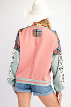 Load image into Gallery viewer, Easel Soft Washed Mix N Match Fabric Flower Patch Top in Dusty Rose
