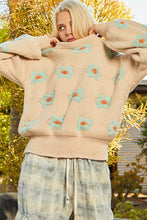 Load image into Gallery viewer, POL OVERSIZED Floral Daisy Pattern Sweater in Toasted Almond
