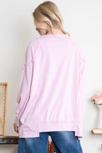 Load image into Gallery viewer, BlueVelvet Cotton Terry Knit Top with Patchwork Details in Light Pink

