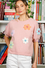 Load image into Gallery viewer, Vine &amp; Love Sweater with Flowers in Pink
