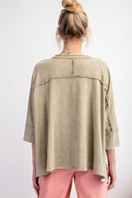 Load image into Gallery viewer, Easel OVERSIZED Heart Patched Knit Top in Sage
