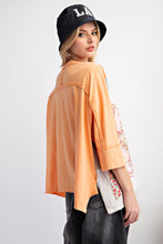 Load image into Gallery viewer, Easel OVERSIZED Heart Patched Knit Top in Apricot
