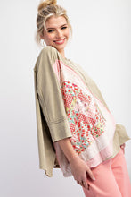 Load image into Gallery viewer, Easel OVERSIZED Heart Patched Knit Top in Sage
