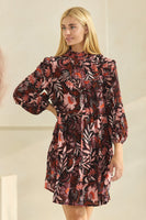 Oddi Ethnic Boho Print Dress in Black Multi