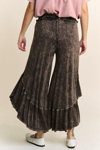 J.Her Mineral Washed Big Ruffle Pants in Black