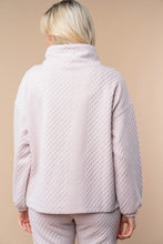 Load image into Gallery viewer, White Birch Solid Color Textured High Neck Top in Stone
