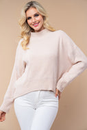 White Birch Solid Color Knit Sweater in Oatmeal FINAL SALE