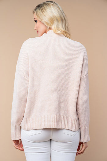 White Birch Solid Color Knit Sweater in Oatmeal