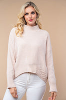 White Birch Solid Color Knit Sweater in Oatmeal
