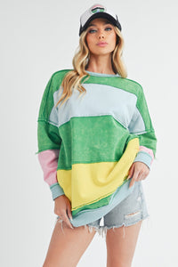 Aemi + Co Ottavia Sweatshirt in Green Multi ON ORDER