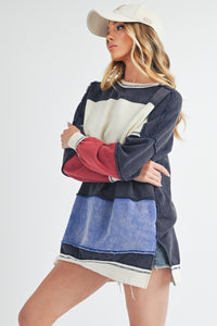 Aemi + Co Ottavia Sweatshirt in Navy Multi ON ORDER