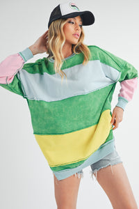 Aemi + Co Ottavia Sweatshirt in Green Multi