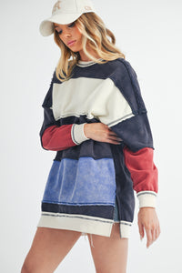 Aemi + Co Ottavia Sweatshirt in Navy Multi