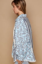 Load image into Gallery viewer, POL Twill Top with Contrasting Crochet Details in Sky Floral
